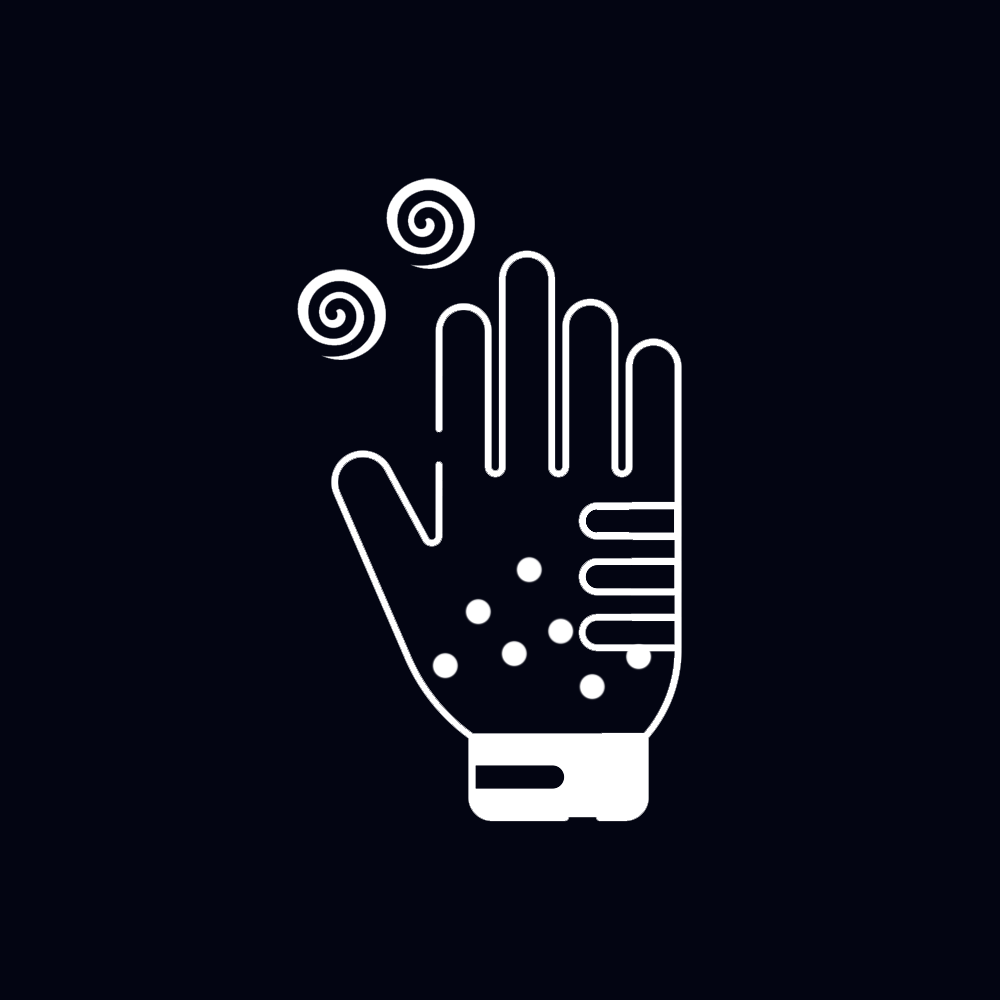A glove with spiraled magic